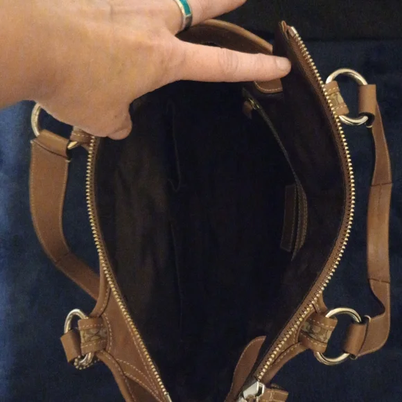Vintage Coach Soho Classic Brown Signature C Camel Tan Leather Sm Tote Bag - Picture 6 of 15